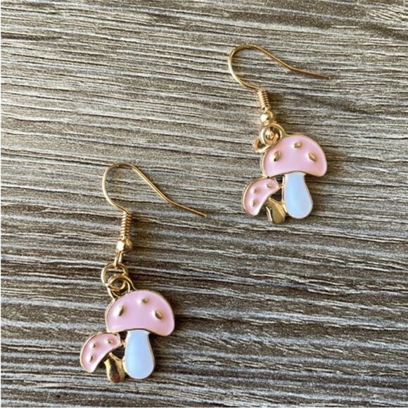 Pink mushroom earring N344 - Picture 2 of 4